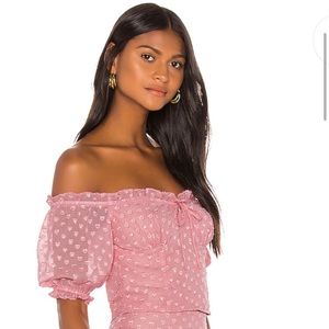 NWOT REVOLVE Celine Top in Peony Pink